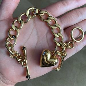 Gold Juicy Couture Chain Bracelet Jewelry 7” Like New EUC